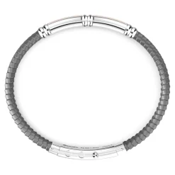 Discount Zancan Black Silicone Bracelet With Silver Tag And Rose Gold Details. Bracelets