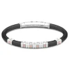 Hot Zancan Black Silicone Bracelet With Silver Tag And Rose Gold Details. Bracelets