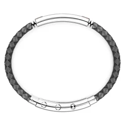New Zancan Black Silicone Bracelet With Silver Tag And Rose Gold Details. Bracelets
