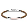 Best Zancan Black Silicone Bracelet With Silver Tag And Rose Gold Details. Bracelets