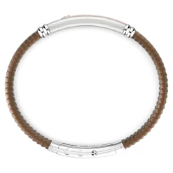 Cheap Zancan Black Silicone Bracelet With Silver Tag And Rose Gold Details. Bracelets