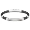 New Zancan Black Silicone Bracelet With Silver Tag And Rose Gold Details. Bracelets