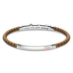 Cheap Zancan Black Silicone Bracelet With Silver Tag And Rose Gold Details. Bracelets