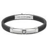 Clearance Zancan Black Silicone Bracelet With Silver Tag. Bracelets