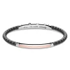 Flash Sale Zancan Black Silicone Bracelet With Silver Tag And Rose Gold Details. Bracelets