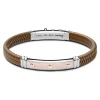 Best Zancan Black Silicone Bracelet With Silver Tag And Rose Gold Details. Bracelets