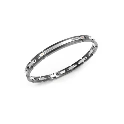 Cheap Zancan Black Steel And White Sapphire Bracelet. Bracelets