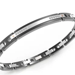 Cheap Zancan Black Steel And White Sapphire Bracelet. Bracelets