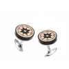 Discount Zancan Black Steel Cufflinks With Wind Rose. Boutons De Manchette