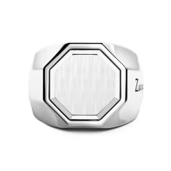 Store Zancan Blocky Silver Signet Ring. Bagues