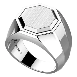 Store Zancan Blocky Silver Signet Ring. Bagues