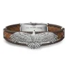 Best Sale Zancan Bracelet Made From Silver And Leather With Eagle. Bracelets