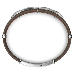 Best Sale Zancan Bracelet Made From Silver And Leather With Eagle. Bracelets
