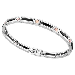 Shop Zancan Bracelet Made From Silver And Ceramic With Rose Gold Screws. Bracelets