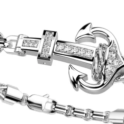 New Zancan Bracelet With Silver Anchor And Stones. Bracelets