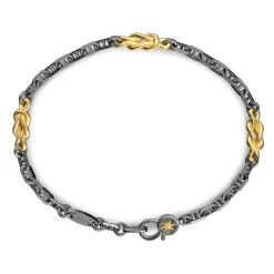 New Zancan Burnished Silver Bracelet With Marine Knots. Bracelets