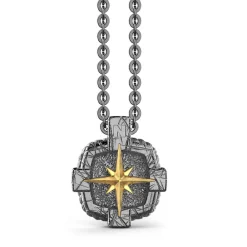Cheap Zancan Burnished Silver Necklace With Wind Rose. Colliers