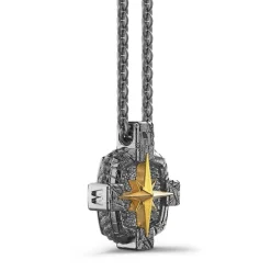 Cheap Zancan Burnished Silver Necklace With Wind Rose. Colliers