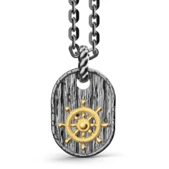 Shop Zancan Burnished Silver Necklace With Helm. Colliers