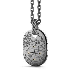 Shop Zancan Burnished Silver Necklace With Helm. Colliers