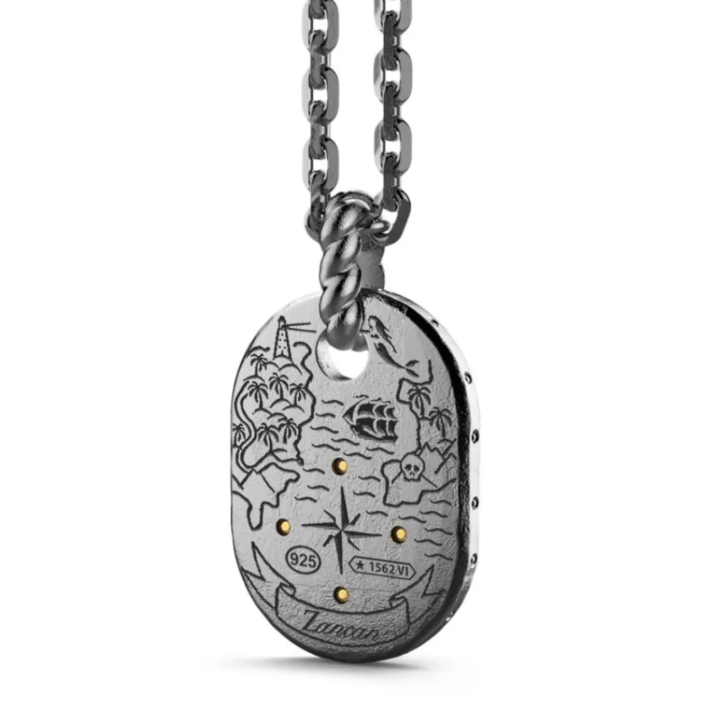 Shop Zancan Burnished Silver Necklace With Helm. Colliers