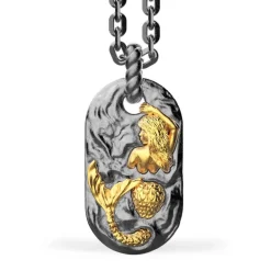 Flash Sale Zancan Burnished Silver Necklace With Mermaid. Colliers