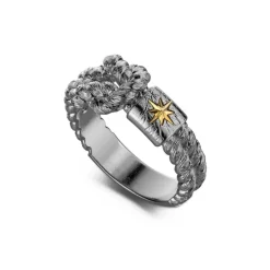 Outlet Zancan Burnished Silver Ring With Knot. Bagues