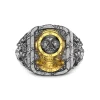 Fashion Zancan Burnished Silver Ring With Diver. Bagues