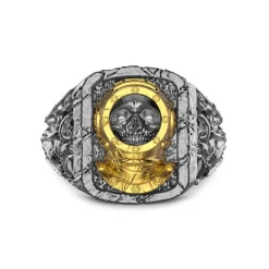 Fashion Zancan Burnished Silver Ring With Diver. Bagues