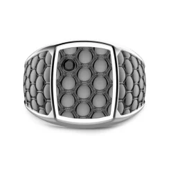 Discount Zancan Burnished Silver Signet Ring. Bagues