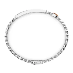 Flash Sale Zancan Curb Chain Bracelet With Tag And Tiger'S Eye. Bracelets
