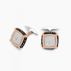 Sale Zancan Gold And Diamond Cufflinks. Boutons De Manchette