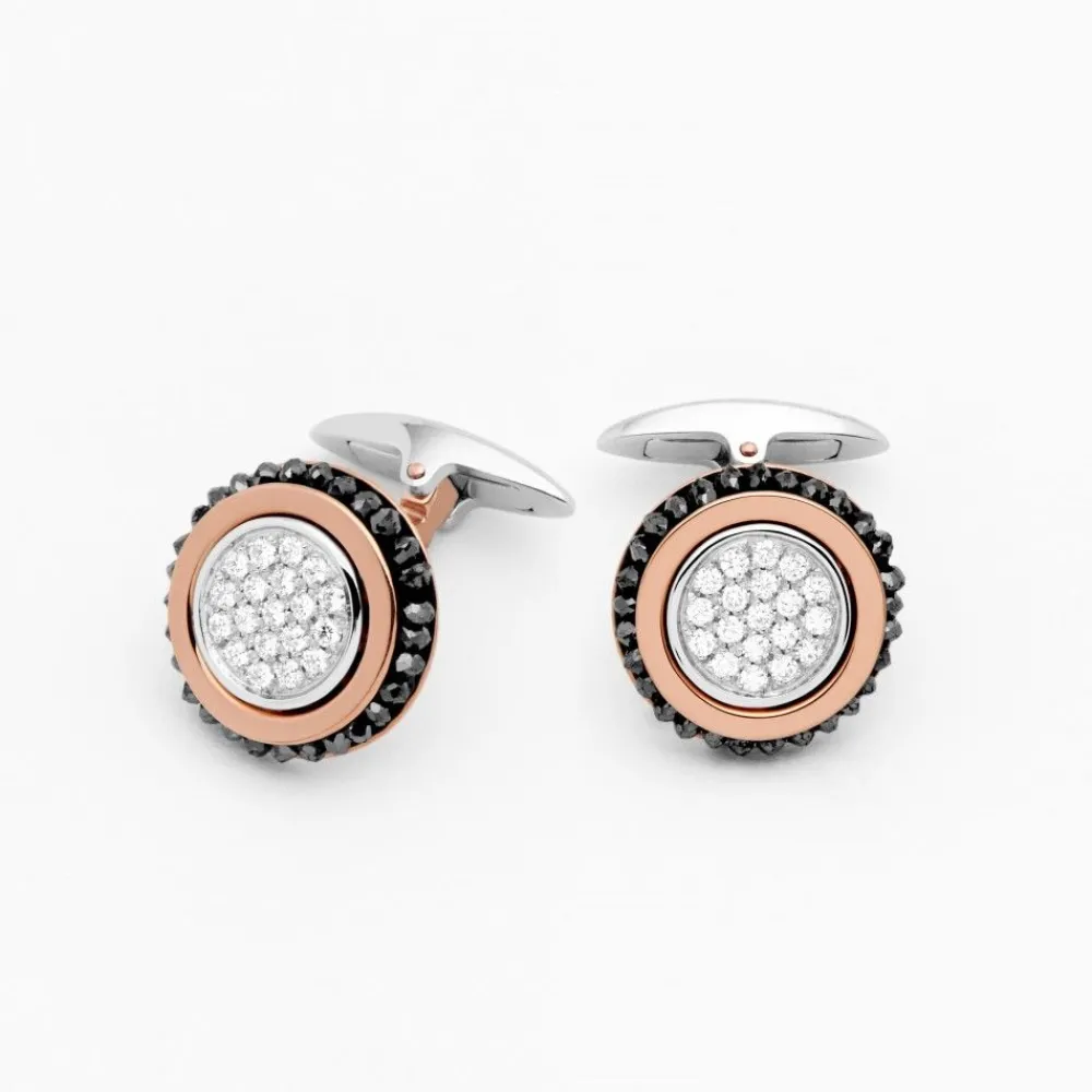 New Zancan Gold And Diamond Cufflinks. Boutons De Manchette