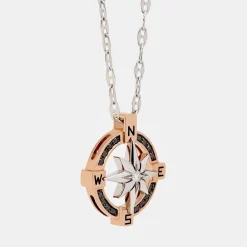 Flash Sale Zancan Gold Necklace With Wind Rose Pendant And Diamonds. Colliers