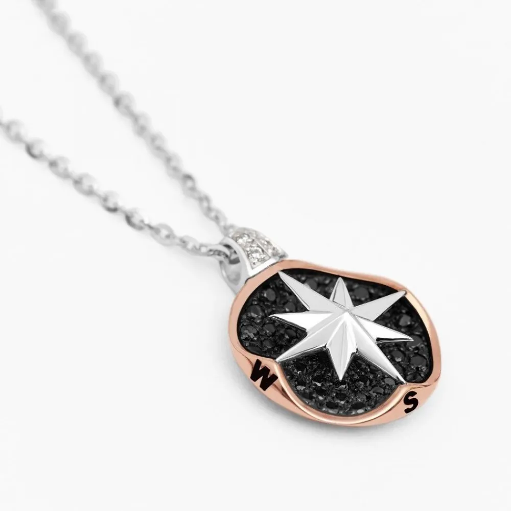 Best Zancan Gold Necklace With Wind Rose Pendant And Diamonds. Colliers