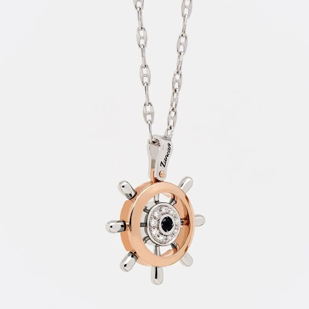 Best Zancan Gold Necklace With Helm Pendant And Diamonds. Colliers