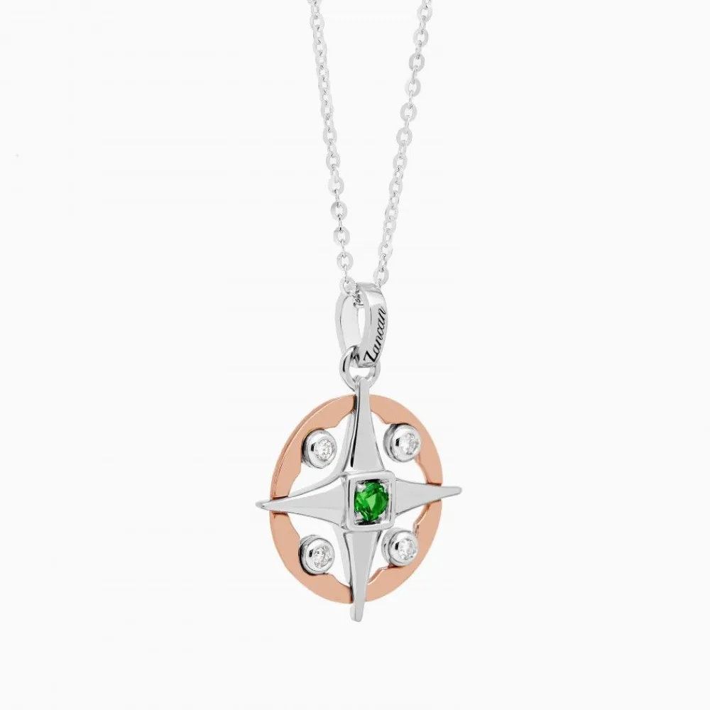 Store Zancan Gold Necklace With Wind Rose Pendant And Diamonds. Colliers