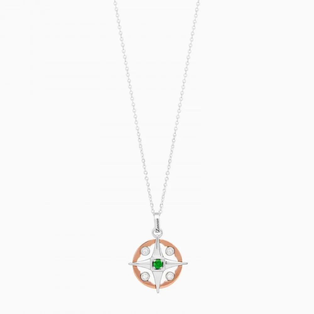 Store Zancan Gold Necklace With Wind Rose Pendant And Diamonds. Colliers