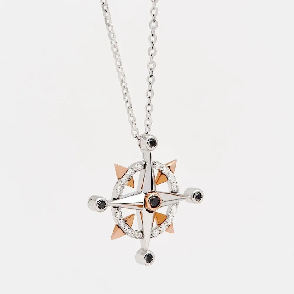 Online Zancan Gold Necklace With Wind Rose Pendant And Diamonds. Colliers