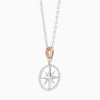 Clearance Zancan Gold Necklace With Wind Rose Pendant And Diamonds. Colliers