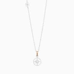 Clearance Zancan Gold Necklace With Wind Rose Pendant And Diamonds. Colliers