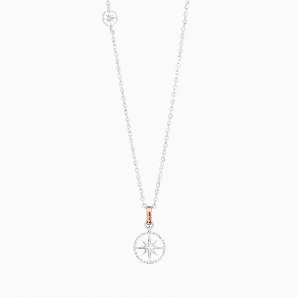 Clearance Zancan Gold Necklace With Wind Rose Pendant And Diamonds. Colliers