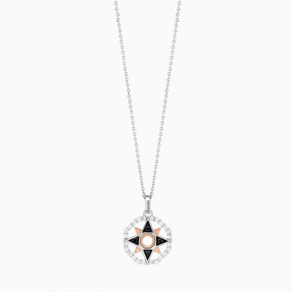 Outlet Zancan Gold Necklace With Wind Rose Pendant And Diamonds. Colliers