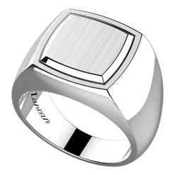 Store Zancan Hexagonal Silver Signet Ring. Bagues