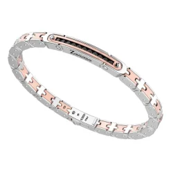 Cheap Zancan 18K Gold And Silver Bracelet With Tag And Black Stones. Bracelets