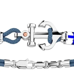 Outlet Zancan Kevlar Bracelet With Silver Anchor And Nautical Flags. Bracelets