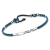 Cheap Zancan Kevlar Bracelet With Silver Hook And Black Stones. Bracelets