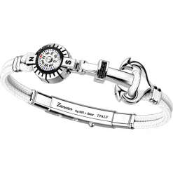 Best Sale Zancan Kevlar Bracelet With Silver Anchor, Stones And Compass. Bracelets