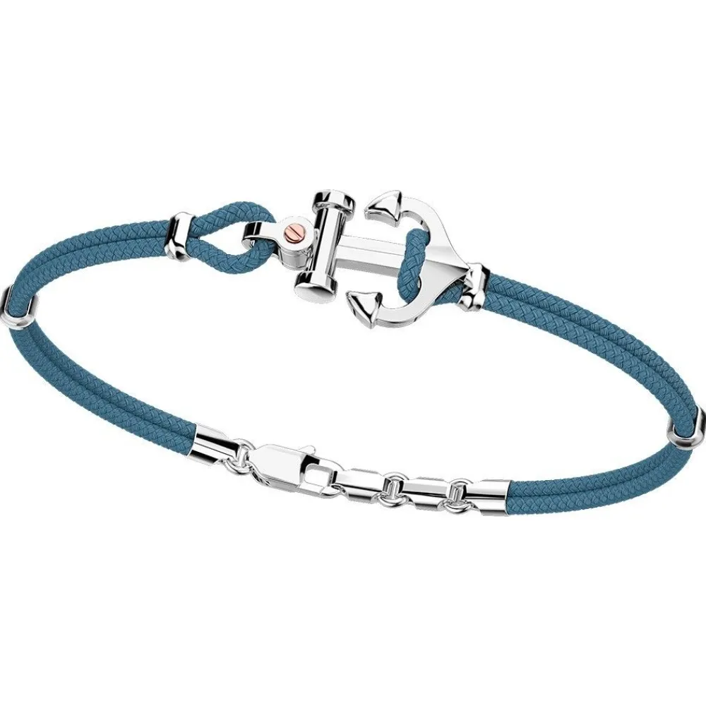 Cheap Zancan Kevlar Bracelet With Silver Anchor And Rose Gold Screw. Bracelets