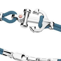 Cheap Zancan Kevlar Bracelet With Silver Anchor And Rose Gold Screw. Bracelets
